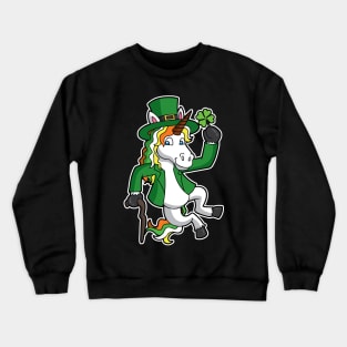 Lucky Irish Unicorn Leprechaun St Patrick's Day Heel Click Crewneck Sweatshirt